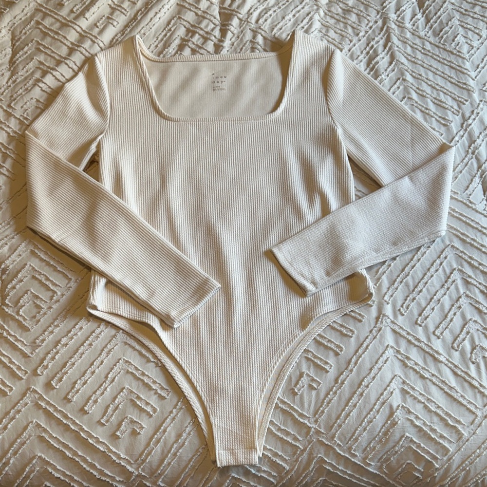 Women's Cream Long Sleeve Bodysuit